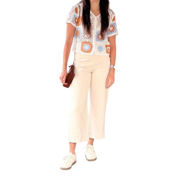 NEW VERO MODA rebecca pants in ecru - Picture 1 of 3